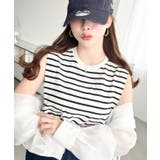 無地&ボーダーショルダータックノースリーブTシャツ 綿100%天竺. | moment+ | 詳細画像27