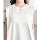 無地&ボーダーショルダータックノースリーブTシャツ 綿100%天竺. | moment+ | 詳細画像8