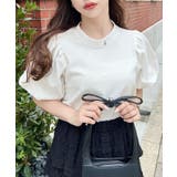 バックリボンパフスリーブ半袖Tシャツ | moment+ | 詳細画像6