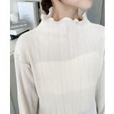 マットサテンプリーツ ハイネックメロープルオーバー無地＆袖配色 | moment+ | 詳細画像14 