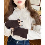 マットサテンプリーツ ハイネックメロープルオーバー無地＆袖配色 | moment+ | 詳細画像16 