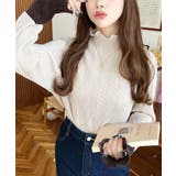 マットサテンプリーツ ハイネックメロープルオーバー無地＆袖配色 | moment+ | 詳細画像17 