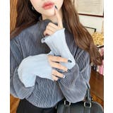 マットサテンプリーツ ハイネックメロープルオーバー無地＆袖配色 | moment+ | 詳細画像23 