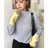 マットサテンプリーツ ハイネックメロープルオーバー無地＆袖配色 | moment+ | 詳細画像24 