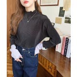 マットサテンプリーツ ハイネックメロープルオーバー無地＆袖配色 | moment+ | 詳細画像29 