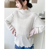 マットサテンプリーツ ハイネックメロープルオーバー無地＆袖配色 | moment+ | 詳細画像7 