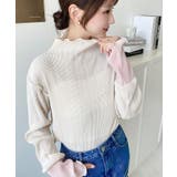 マットサテンプリーツ ハイネックメロープルオーバー無地＆袖配色 | moment+ | 詳細画像8 