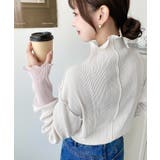 マットサテンプリーツ ハイネックメロープルオーバー無地＆袖配色 | moment+ | 詳細画像9 