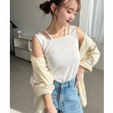 前後2WAYスクエアホルタータンクトップ T Cカットテレコリブ&カラーネップテ… | moment+ | 詳細画像18