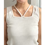 前後2WAYスクエアホルタータンクトップ T Cカットテレコリブ&カラーネップテ… | moment+ | 詳細画像20