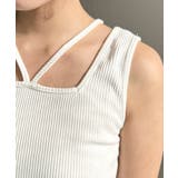 前後2WAYスクエアホルタータンクトップ T Cカットテレコリブ&カラーネップテ… | moment+ | 詳細画像21