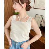 前後2WAYスクエアホルタータンクトップ T Cカットテレコリブ&カラーネップテ… | moment+ | 詳細画像23