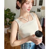 前後2WAYスクエアホルタータンクトップ T Cカットテレコリブ&カラーネップテ… | moment+ | 詳細画像24