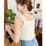 前後2WAYスクエアホルタータンクトップ T Cカットテレコリブ&カラーネップテ… | moment+ | 詳細画像26