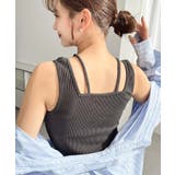 前後2WAYスクエアホルタータンクトップ T Cカットテレコリブ&カラーネップテ… | moment+ | 詳細画像29