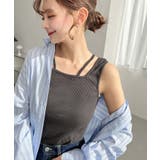 前後2WAYスクエアホルタータンクトップ T Cカットテレコリブ&カラーネップテ… | moment+ | 詳細画像31