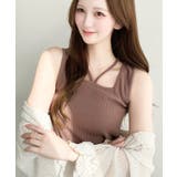 前後2WAYスクエアホルタータンクトップ T Cカットテレコリブ&カラーネップテ… | moment+ | 詳細画像33