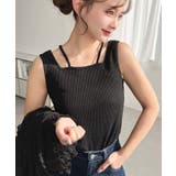 前後2WAYスクエアホルタータンクトップ T Cカットテレコリブ&カラーネップテ… | moment+ | 詳細画像41