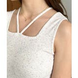 前後2WAYスクエアホルタータンクトップ T Cカットテレコリブ&カラーネップテ… | moment+ | 詳細画像7