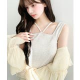 前後2WAYスクエアホルタータンクトップ T Cカットテレコリブ&カラーネップテ… | moment+ | 詳細画像9