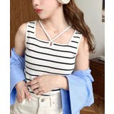 ホワイト系その他 | クロスホルターネックタンクトップ 綿100％フライス. | moment+