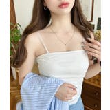 TCカットテレコリブシャーリングダブルストラップキャミソール | moment+ | 詳細画像2 