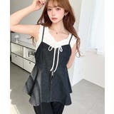 ライトオンスデニムダブルジップペプラムキャミ | moment+ | 詳細画像12 