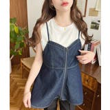 ライトオンスデニムダブルジップペプラムキャミ | moment+ | 詳細画像4 