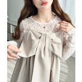 グレイッシュベージュ | ビックリボンキャミビスチェ | moment+