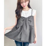 チャコールグレー | ビックリボンキャミビスチェ | moment+