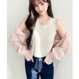 ドットプリント＆無地テレコリブレースタンクトップ | moment+ | 詳細画像11 