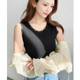 ドットプリント＆無地テレコリブレースタンクトップ | moment+ | 詳細画像13 