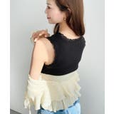 ドットプリント＆無地テレコリブレースタンクトップ | moment+ | 詳細画像16 