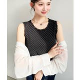 ドットプリント＆無地テレコリブレースタンクトップ | moment+ | 詳細画像19 