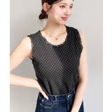 ドットプリント＆無地テレコリブレースタンクトップ | moment+ | 詳細画像21 