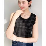 ドットプリント＆無地テレコリブレースタンクトップ | moment+ | 詳細画像22 