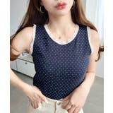 ドットプリント＆無地テレコリブレースタンクトップ | moment+ | 詳細画像25 