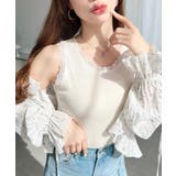 ドットプリント＆無地テレコリブレースタンクトップ | moment+ | 詳細画像3 