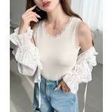 ドットプリント＆無地テレコリブレースタンクトップ | moment+ | 詳細画像6 