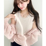 ドットプリント＆無地テレコリブレースタンクトップ | moment+ | 詳細画像8 