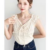 花柄プリントテレコリブフロントギャザーリボンフリルタンクトップ | moment+ | 詳細画像31