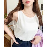 無地＆ボーダーラウンドヘムタンクトップ | moment+ | 詳細画像2 