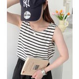 無地＆ボーダーラウンドヘムタンクトップ | moment+ | 詳細画像44 