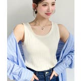 ナチュラル | 綿100%ワイドリブ.クルーネックタンクトップ | moment+