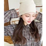 アイボリー | リブ編みニット帽 | moment+