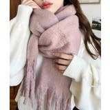 ピンクベージュ | 34色展開ボリュームフリンジマフラー | moment+