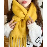 イエロー | 34色展開ボリュームフリンジマフラー | moment+