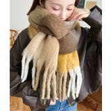 イエロー系 | 34色展開ボリュームフリンジマフラー | moment+