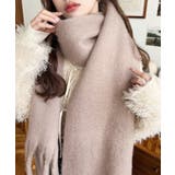 ベージュ | 34色展開ボリュームフリンジマフラー | moment+