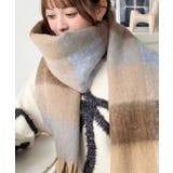 ライトブルー | 34色展開ボリュームフリンジマフラー | moment+